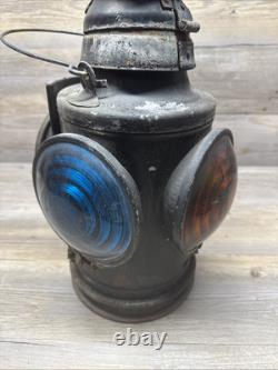Vtg Handlan 4- Way Railroad Caboose Train Signal Lamp St Louis Lantern