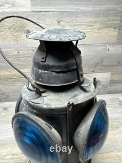 Vtg Handlan 4- Way Railroad Caboose Train Signal Lamp St Louis Lantern
