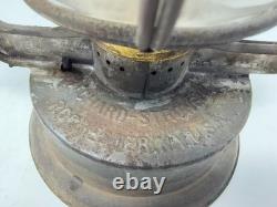 Vtg PRISCO No 0 Hot Blast Lantern Press Steel Kerosene Railroad Barn Lamp