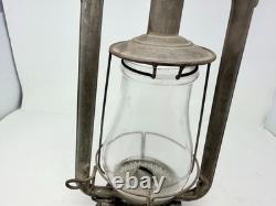 Vtg PRISCO No 0 Hot Blast Lantern Press Steel Kerosene Railroad Barn Lamp