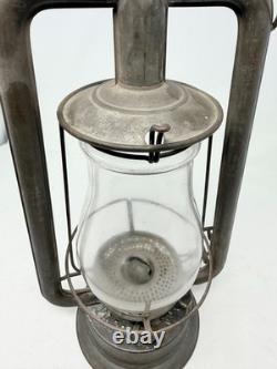 Vtg PRISCO No 0 Hot Blast Lantern Press Steel Kerosene Railroad Barn Lamp
