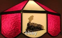 Vtg PRR Pennsylvania Railroad 12 Glass Panels Hanging Light Fixture / Chandelier