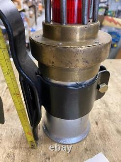 Vtg Permissible Electric Signal Lamp Brass Mount Coal Mine Railroad RR Lantern