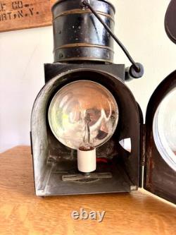 Vtg Peter Gray & Sons Railroad Lantern Lamp Electrified Railroad Lantern
