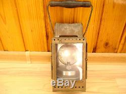 Vtg Post Wwii German Heinrich Gillet Brass Carbide Railroad Lantern Signal Lamp