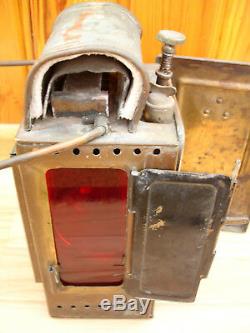 Vtg Post Wwii German Heinrich Gillet Brass Carbide Railroad Lantern Signal Lamp