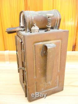 Vtg Post Wwii German Heinrich Gillet Brass Carbide Railroad Lantern Signal Lamp