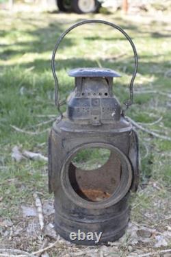 Vtg The Adlake Non-Sweating Railroad Marker Lamp Chicago Sacramento SNRR withLens