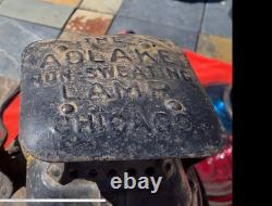 Vtg The Adlake Non-Sweating Railroad Marker Lamp Chicago Sacramento SNRR withLens