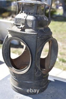 Vtg The Adlake Non-Sweating Railroad Marker Lamp Chicago Sacramento SNRR withLens