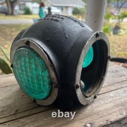 Vtg WRRS Co Type 1870 Railroad Switch Lamp PC 1 Top Cover Globe Cast Iron