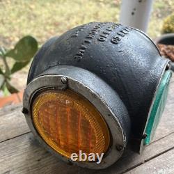 Vtg WRRS Co Type 1870 Railroad Switch Lamp PC 1 Top Cover Globe Cast Iron