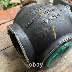 Vtg WRRS Co Type 1870 Railroad Switch Lamp PC 1 Top Cover Globe Cast Iron