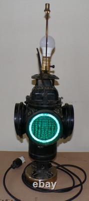 Vtg working ADLAKE CHICAGO Railroad Lamp electrical conversion Table Lamp 1 of 2