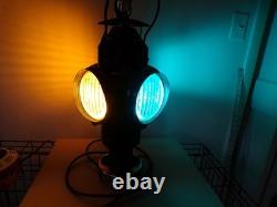 Vtg working ADLAKE CHICAGO Railroad Lamp electrical conversion Table Lamp 1 of 2