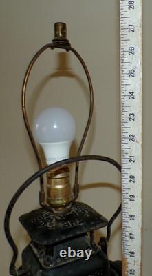 Vtg working ADLAKE CHICAGO Railroad Lamp electrical conversion Table Lamp 1 of 2