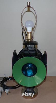 Vtg working ADLAKE CHICAGO Railroad Lamp electrical conversion Table Lamp 2 of 2