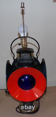 Vtg working ADLAKE CHICAGO Railroad Lamp electrical conversion Table Lamp 2 of 2