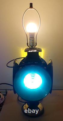 Vtg working ADLAKE CHICAGO Railroad Lamp electrical conversion Table Lamp 2 of 2