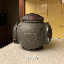 W. R. R. S Co. Antique Railroad Electric Switch Lamp Light 4 Lens Lantern Type 1880