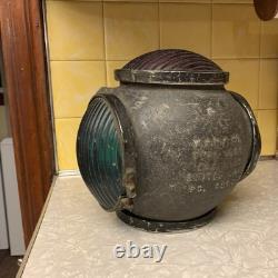 W. R. R. S Co. Antique Railroad Electric Switch Lamp Light 4 Lens Lantern Type 1880