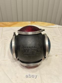 W. R. R. S Co. Antique Railroad Electric Switch Lamp Light 4 Lens Lantern Type 1880
