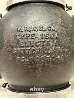 W. R. R. S Co. Antique Railroad Electric Switch Lamp Light 4 Lens Lantern Type 1880