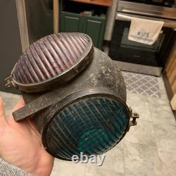 W. R. R. S Co. Antique Railroad Electric Switch Lamp Light 4 Lens Lantern Type 1880