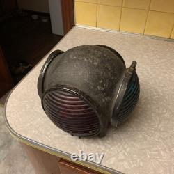 W. R. R. S Co. Antique Railroad Electric Switch Lamp Light 4 Lens Lantern Type 1880