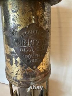 WELLS FARGO By E Thomas & Williams Cambrian Brass Miner's Lantern Lamp Wales GB