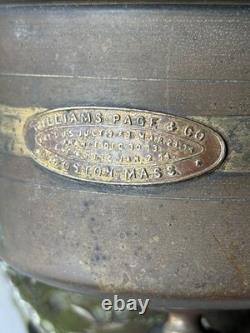WILLIAMS PAGE & CO. Railroad Passenger Car Wall Oil Lamp Boston Mass. 1874 WOW