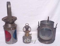 WW2 Railway Shunters/Guards 3 colour oil lamp -unused/surplus 1945 Broad Arrow