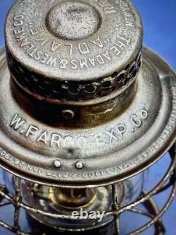 Wells Fargo & Co Express Adlake Fantasy and Real Railroad Lamp Lantern Globe