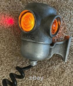 Working ADLAKE Railroad Train Caboose Lamp 4Way Signal Lantern Orange & Red RARE