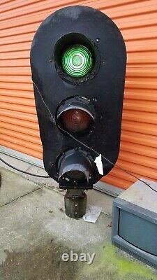 Working Vintage Raco 3 Aspect Railroad Train Track Signal Marker Railway Light
