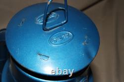 X2 Dietz Air Pilot No. 8 Amber Glass Globe Railroad Barn Oil Blue Lamp Lantern
