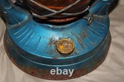 X2 Dietz Air Pilot No. 8 Amber Glass Globe Railroad Barn Oil Blue Lamp Lantern