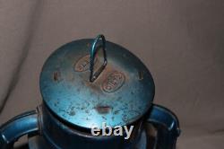 X2 Dietz Air Pilot No. 8 Amber Glass Globe Railroad Barn Oil Blue Lamp Lantern