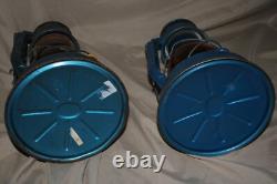 X2 Dietz Air Pilot No. 8 Amber Glass Globe Railroad Barn Oil Blue Lamp Lantern